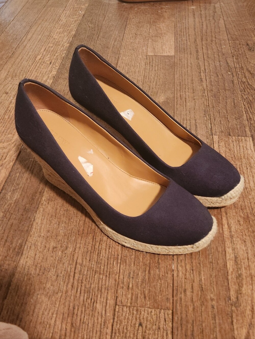 J. Crew Navy Canvas Espadrille Wedges